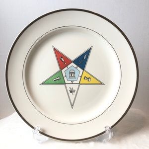 Mason Order Eastern Star 1st Ed 10" Plate Warranted 23K Gold Tenn USA VTG Rare